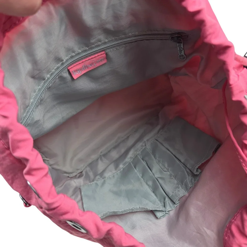 Kipling Backpack Small Pink Nylon Y2K Barbiecore Monkey Gladys